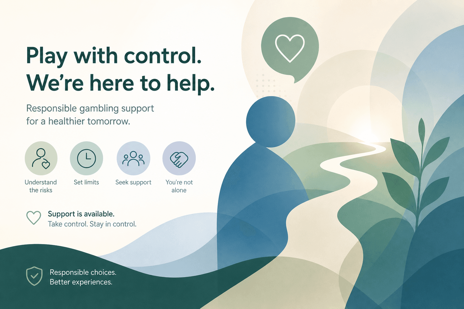 Abstract safer gambling support graphic
